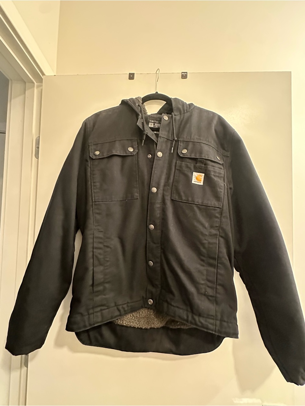 Carhartt Men’s Black Hooded Work Jacket size S